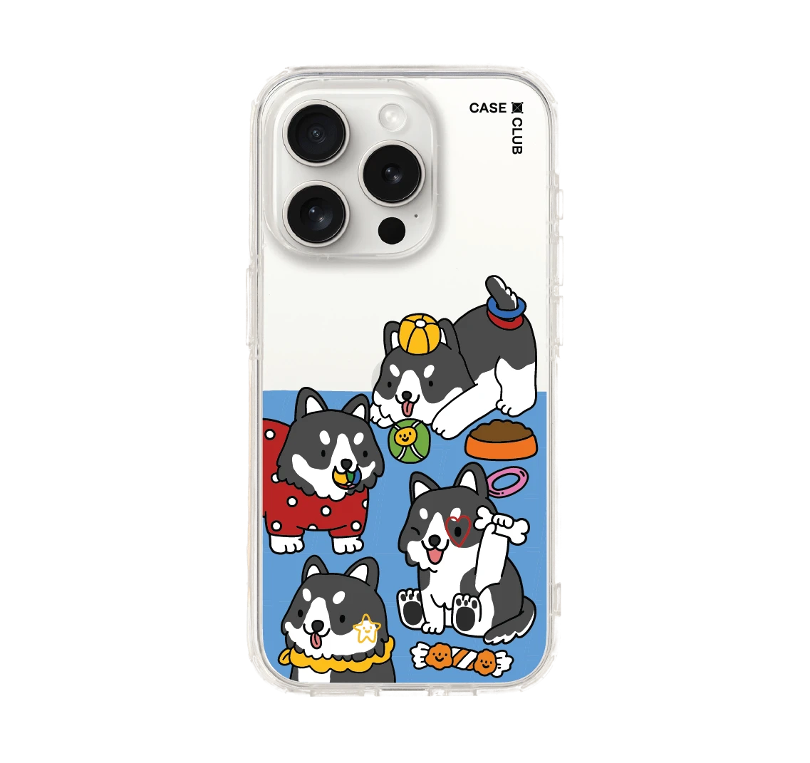 เคสใส iphone 15 pro ฮัสกี้สุดป่วนกับของเล่นคู่ใจ